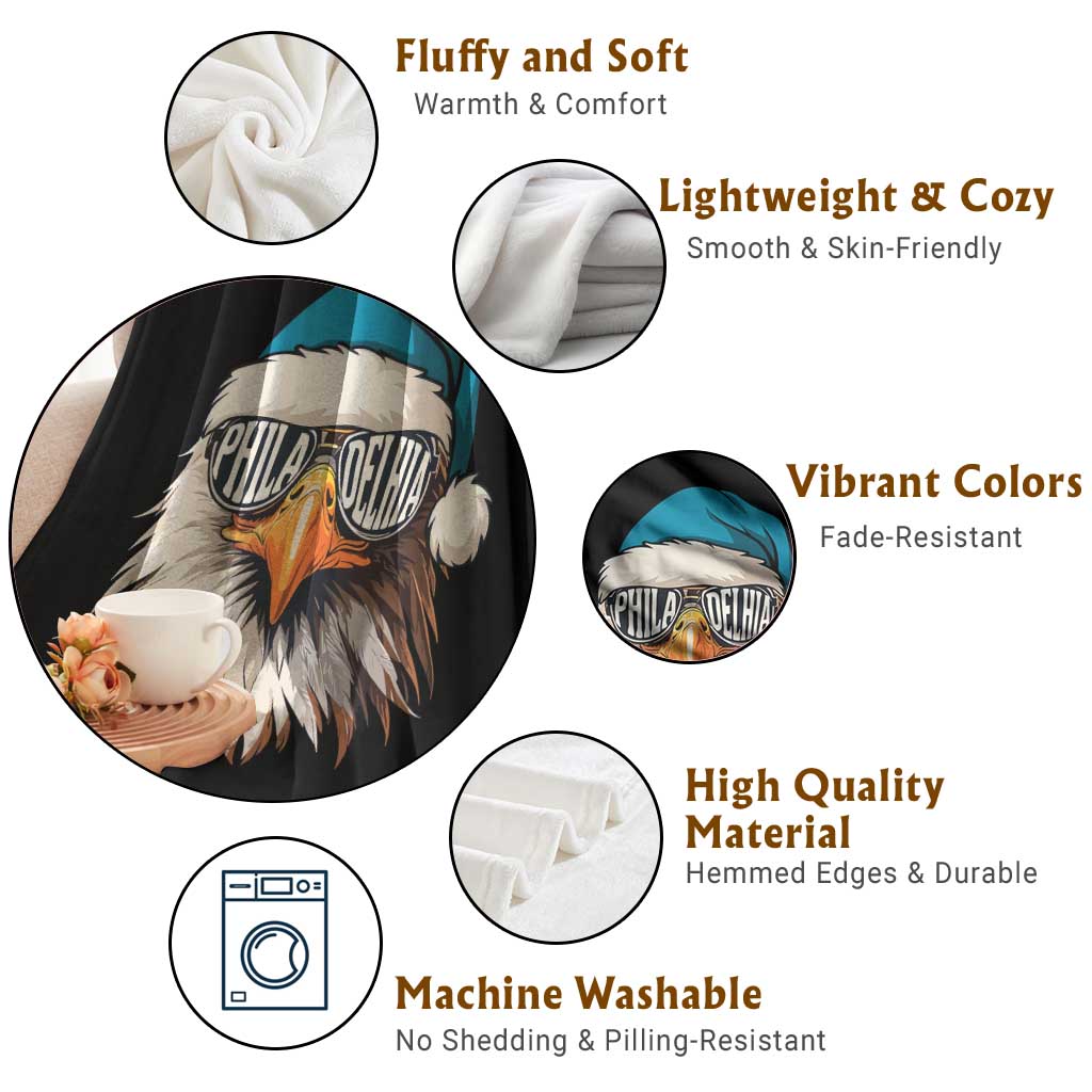 Christmas Philadelphia Fan Throw Blanket Santa Eagles Sport Philly Fan Game Day TS11 Print Your Wear