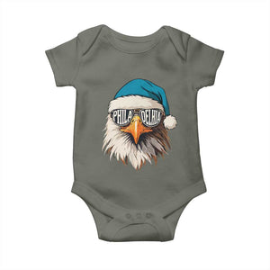 Christmas Football Lover Baby Onesie Green Santa PFE Game Day TS11 Military Green Print Your Wear