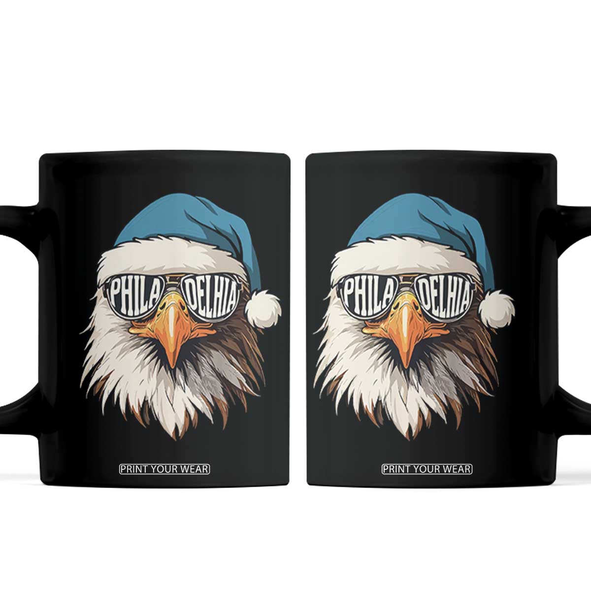 Christmas Philadelphia Fan Coffee Mug Santa Eagles Sport Philly Fan Game Day TS11 Black Print Your Wear