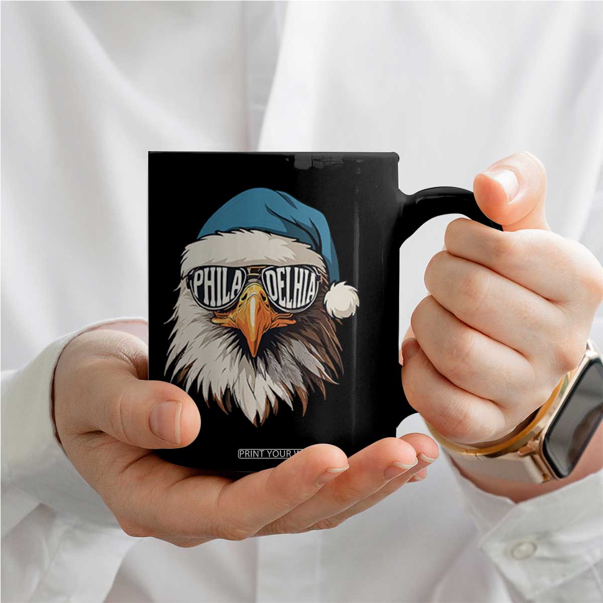 Christmas Philadelphia Fan Coffee Mug Santa Eagles Sport Philly Fan Game Day TS11 Print Your Wear