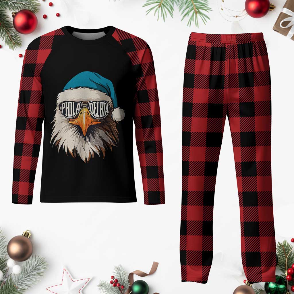 Christmas Football Lover Plaid Pajama Set Green Santa PFE Game Day TS11 Buffalo Plaid Print Your Wear
