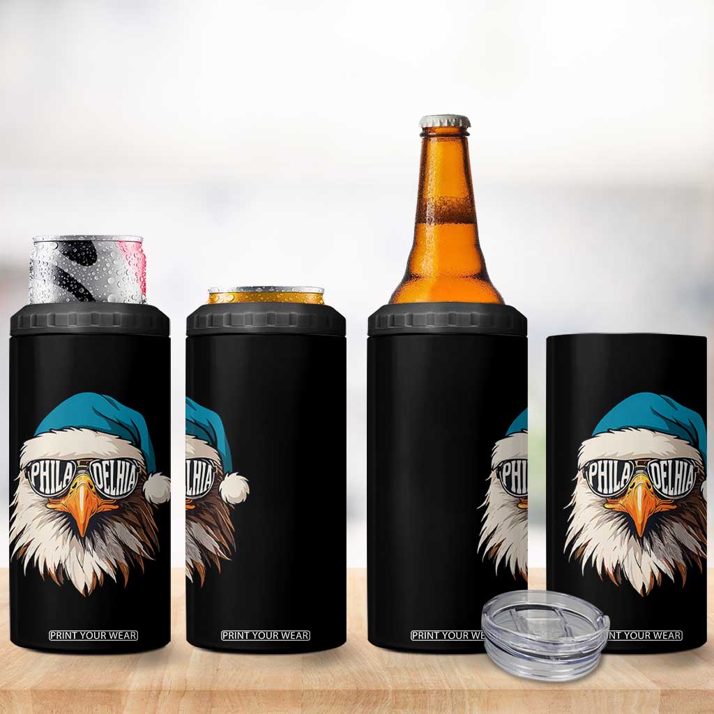 Christmas Philadelphia Fan 4 in 1 Can Cooler Tumbler Santa Eagles Sport Philly Fan Game Day TS11 Print Your Wear