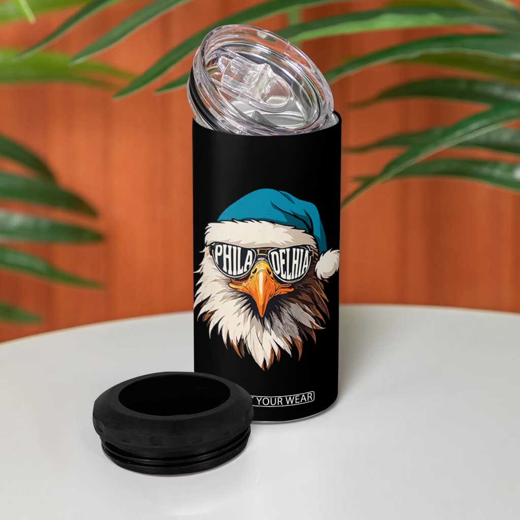Christmas Philadelphia Fan 4 in 1 Can Cooler Tumbler Santa Eagles Sport Philly Fan Game Day TS11 Print Your Wear