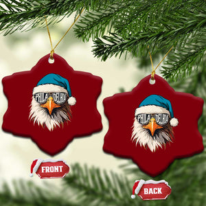 Christmas Football Lover Ceramic Ornament Green Santa PFE Game Day TS11 Print Your Wear