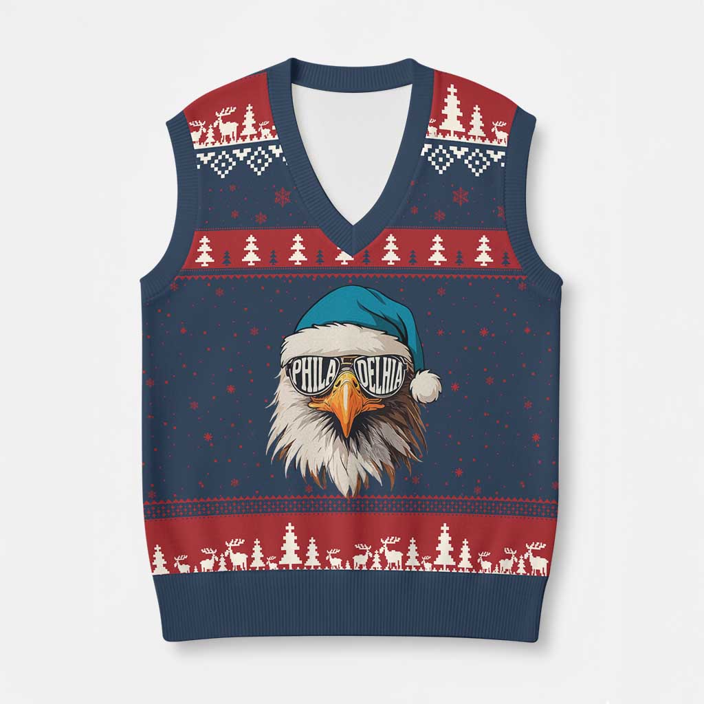 Xmas Football Lover V-Neck Knit Sweater Vest Green Santa PFE Game Day TS11 Navy Red Print Your Wear