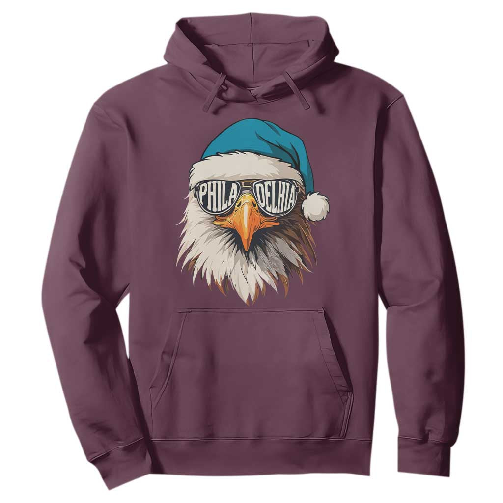 Christmas Football Lover Hoodie Green Santa PFE Game Day TS11 Maroon Print Your Wear