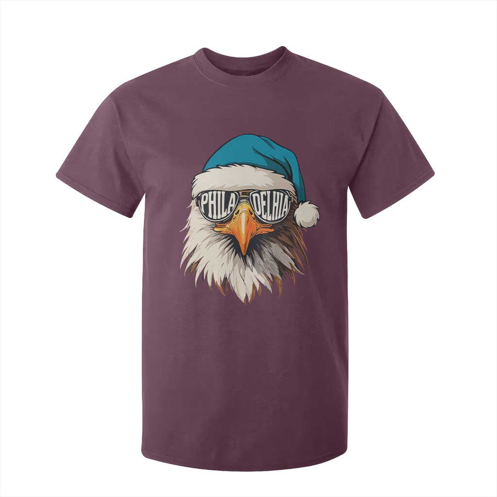 Christmas Football Lover T Shirt For Kid Green Santa PFE Game Day TS11 Maroon Print Your Wear
