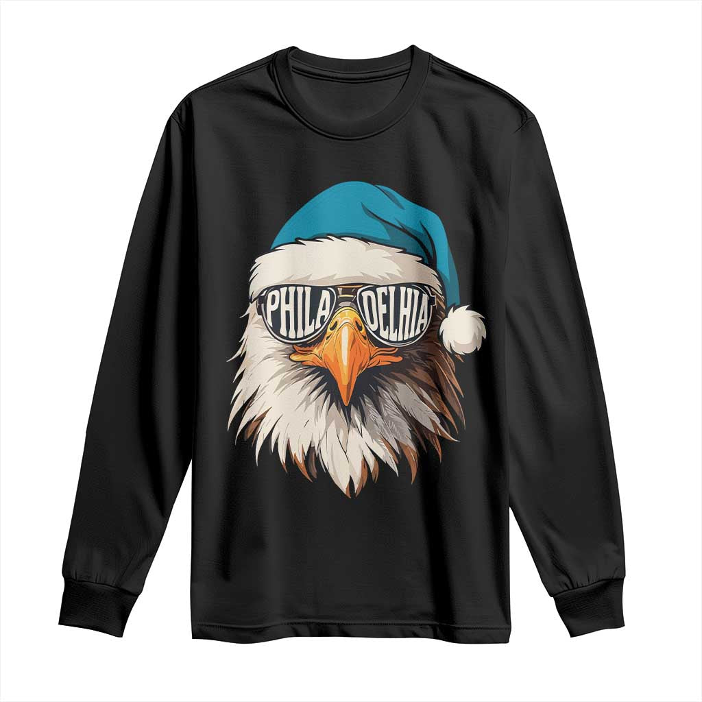 Christmas Football Lover Long Sleeve Shirt Green Santa PFE Game Day TS11 Black Print Your Wear