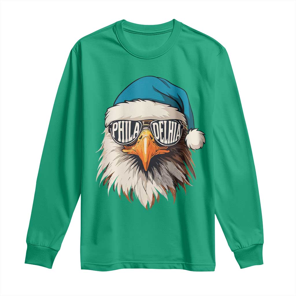 Christmas Football Lover Long Sleeve Shirt Green Santa PFE Game Day TS11 Irish Green Print Your Wear