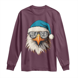 Christmas Football Lover Long Sleeve Shirt Green Santa PFE Game Day TS11 Maroon Print Your Wear