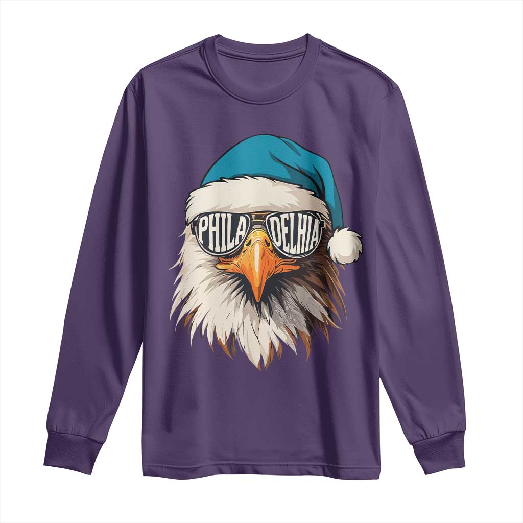 Christmas Football Lover Long Sleeve Shirt Green Santa PFE Game Day TS11 Purple Print Your Wear