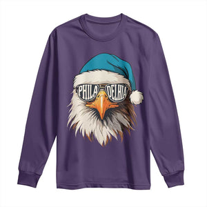 Christmas Football Lover Long Sleeve Shirt Green Santa PFE Game Day TS11 Purple Print Your Wear