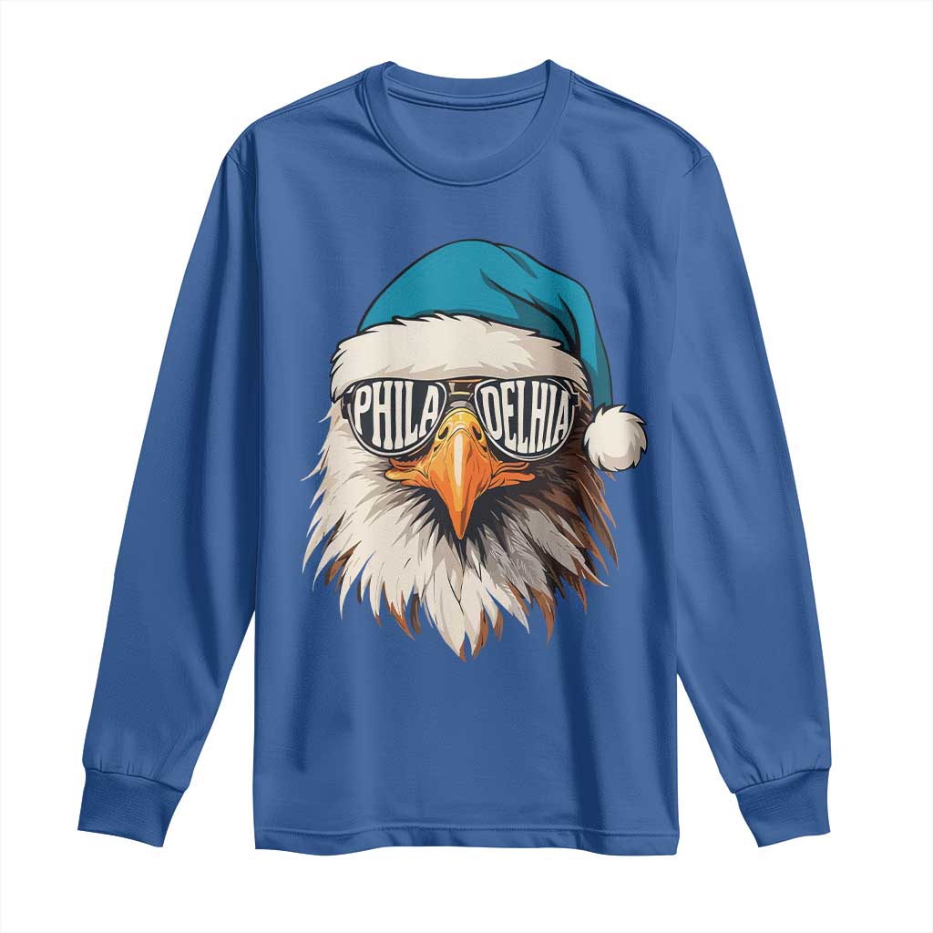 Christmas Football Lover Long Sleeve Shirt Green Santa PFE Game Day TS11 Royal Blue Print Your Wear