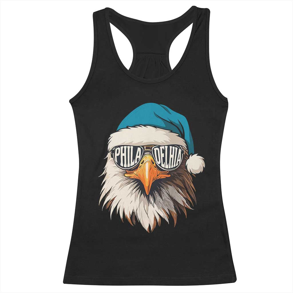Christmas Philadelphia Fan Racerback Tank Top Santa Eagles Sport Philly Fan Game Day TS11 Black Print Your Wear