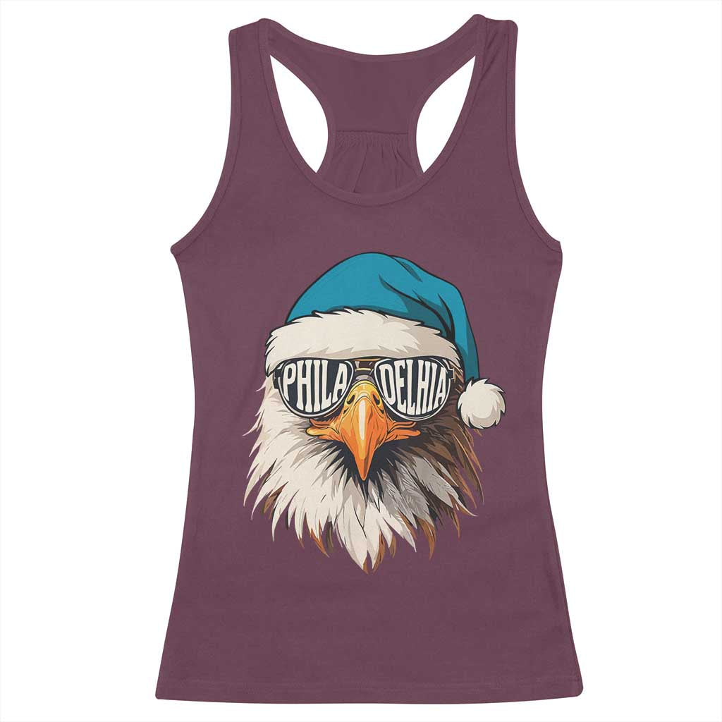 Christmas Football Lover Racerback Tank Top Green Santa PFE Game Day TS11 Maroon Print Your Wear