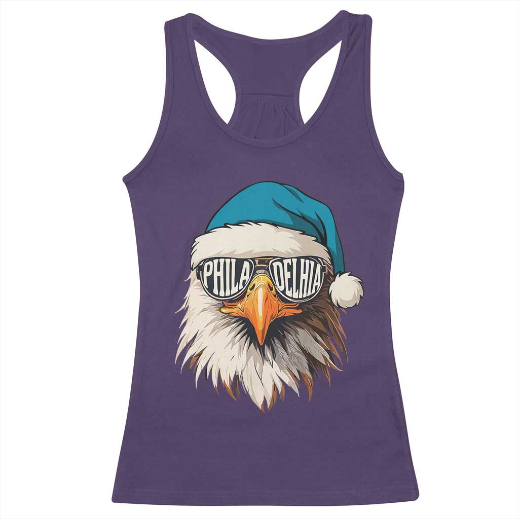 Christmas Philadelphia Fan Racerback Tank Top Santa Eagles Sport Philly Fan Game Day TS11 Purple Print Your Wear