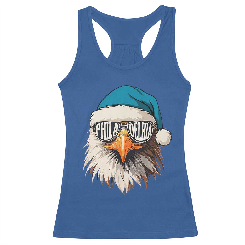 Christmas Philadelphia Fan Racerback Tank Top Santa Eagles Sport Philly Fan Game Day TS11 Royal Blue Print Your Wear