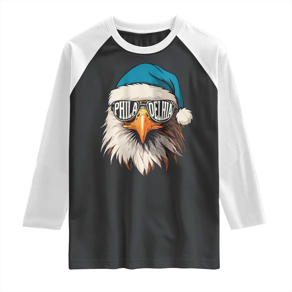 Christmas Football Lover Raglan Shirt Green Santa PFE Game Day TS11 Black White Print Your Wear