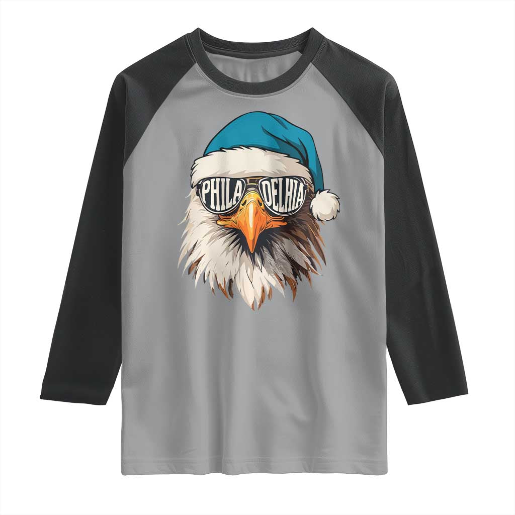 Christmas Football Lover Raglan Shirt Green Santa PFE Game Day TS11 Sport Gray Black Print Your Wear