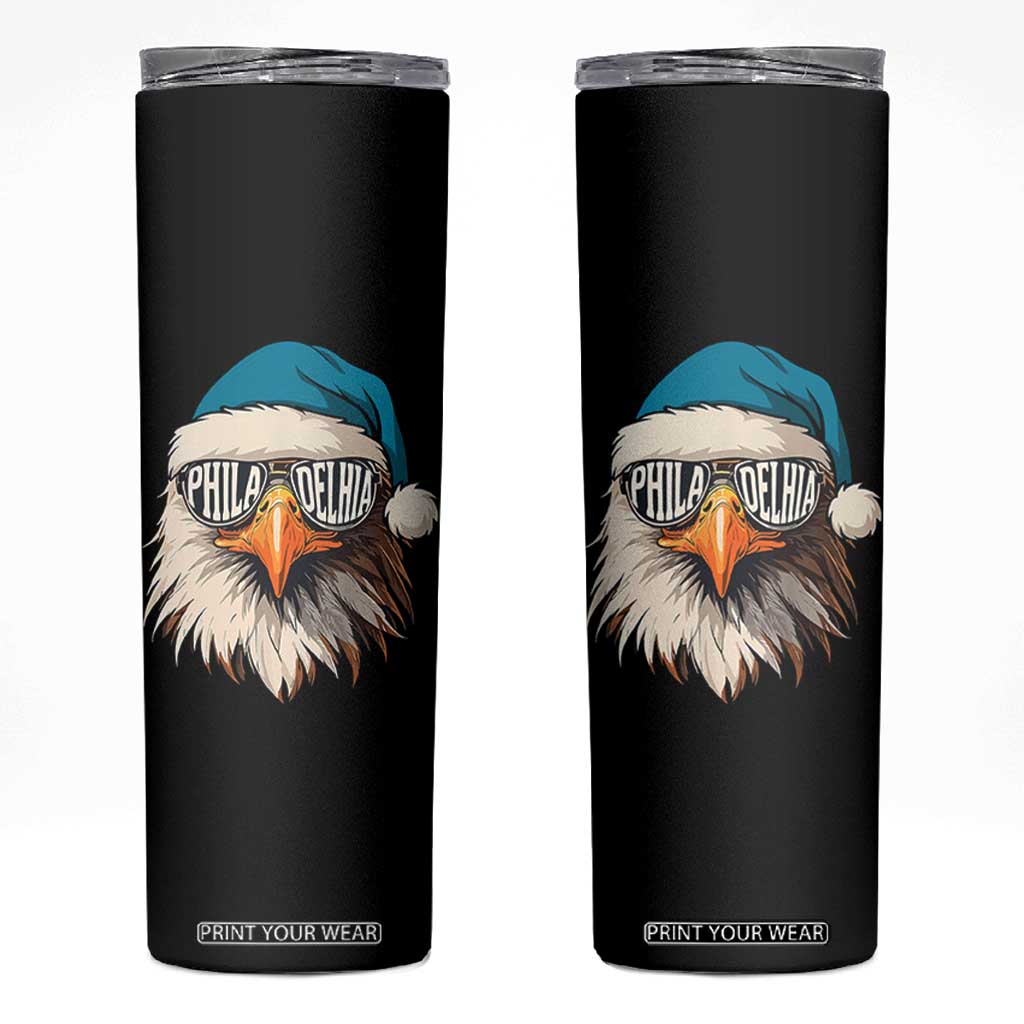 Christmas Football Lover Skinny Tumbler Green Santa PFE Game Day TS11 Black Print Your Wear