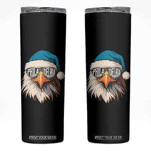 Christmas Football Lover Skinny Tumbler Green Santa PFE Game Day TS11 Black Print Your Wear