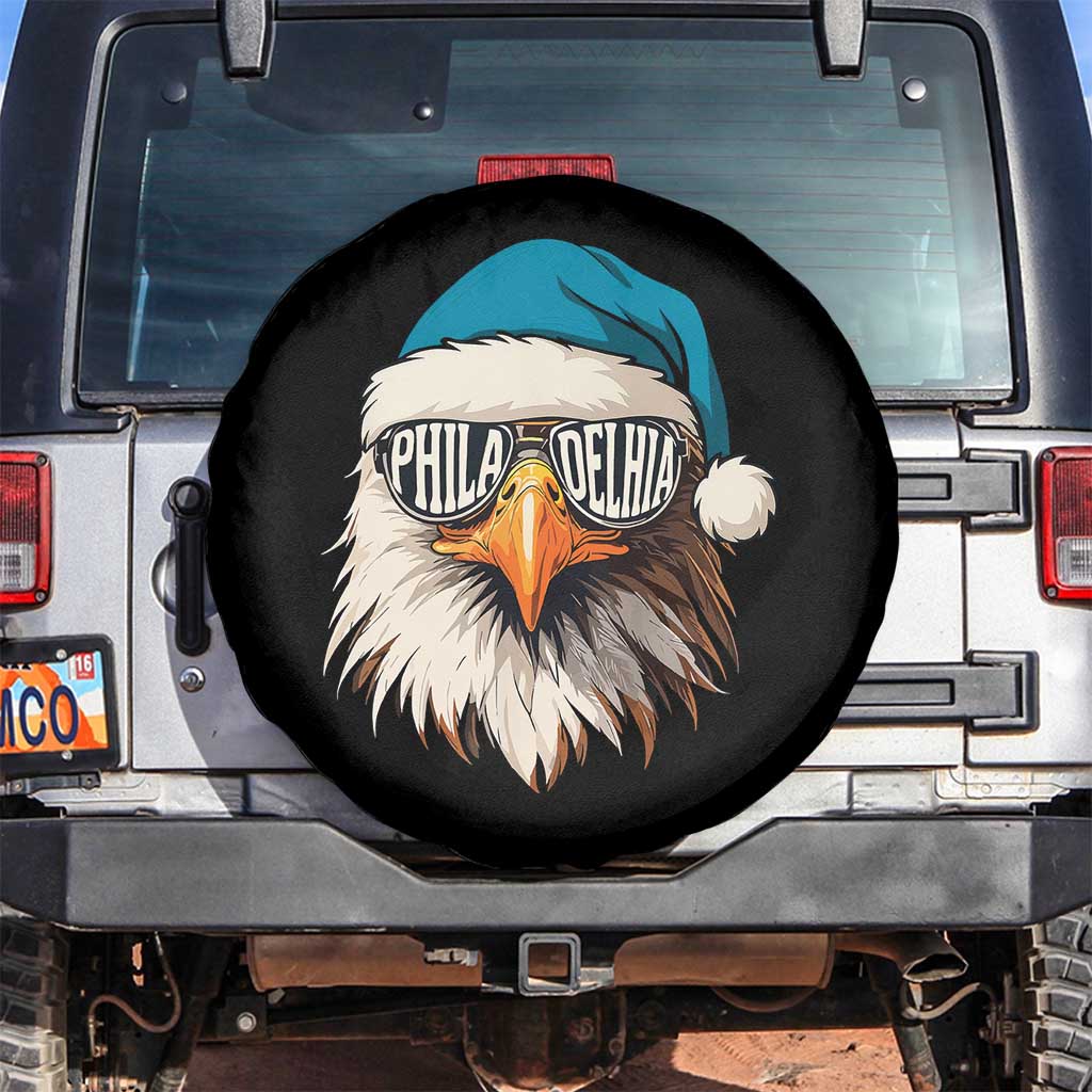 Christmas Football Lover Spare Tire Cover Green Santa PFE Game Day TS11 No hole Black Print Your Wear