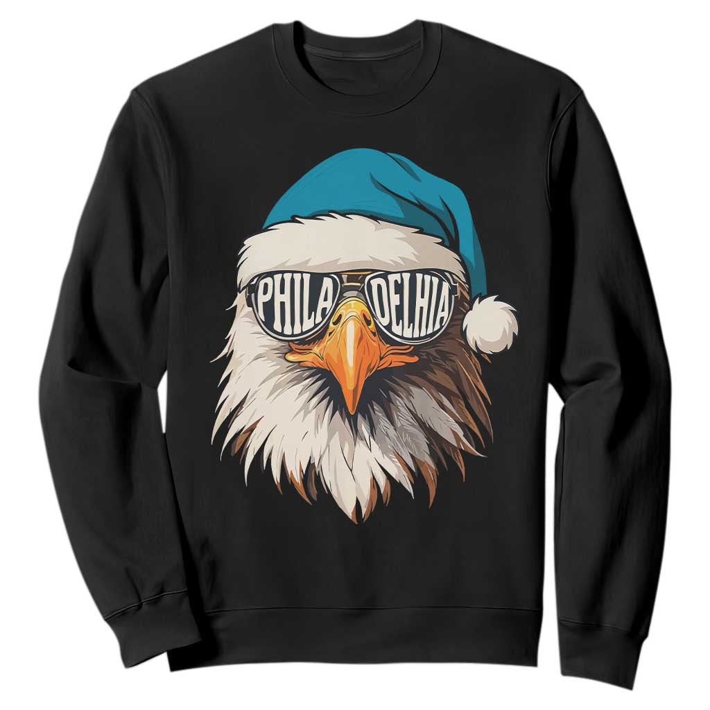 Christmas Philadelphia Fan Sweatshirt Santa Eagles Sport Philly Fan Game Day TS11 Black Print Your Wear