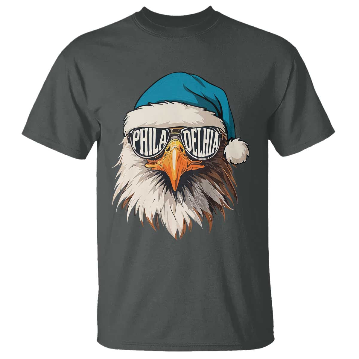 Christmas Football Lover T Shirt Green Santa PFE Game Day TS11 Dark Heather Print Your Wear
