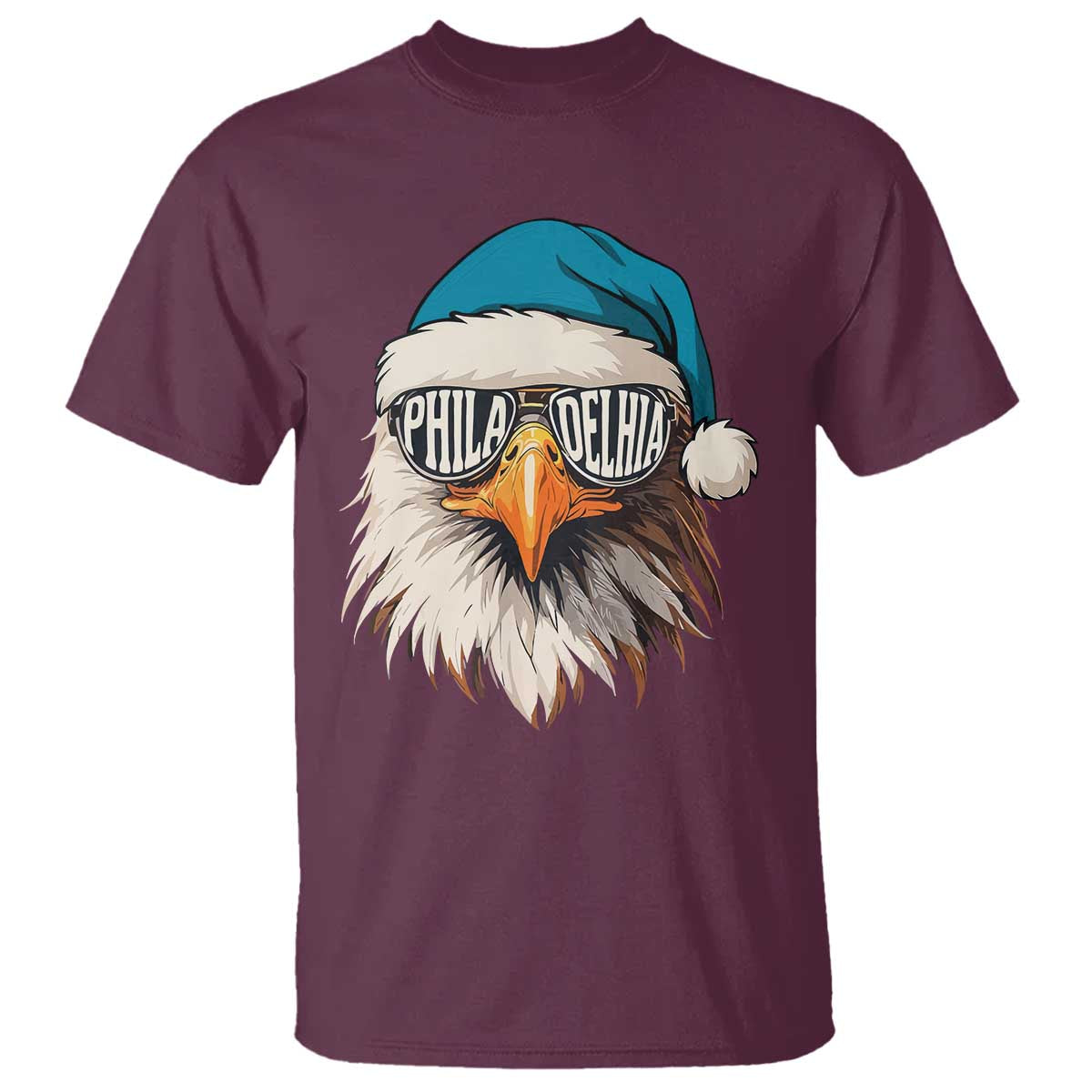 Christmas Football Lover T Shirt Green Santa PFE Game Day TS11 Maroon Print Your Wear