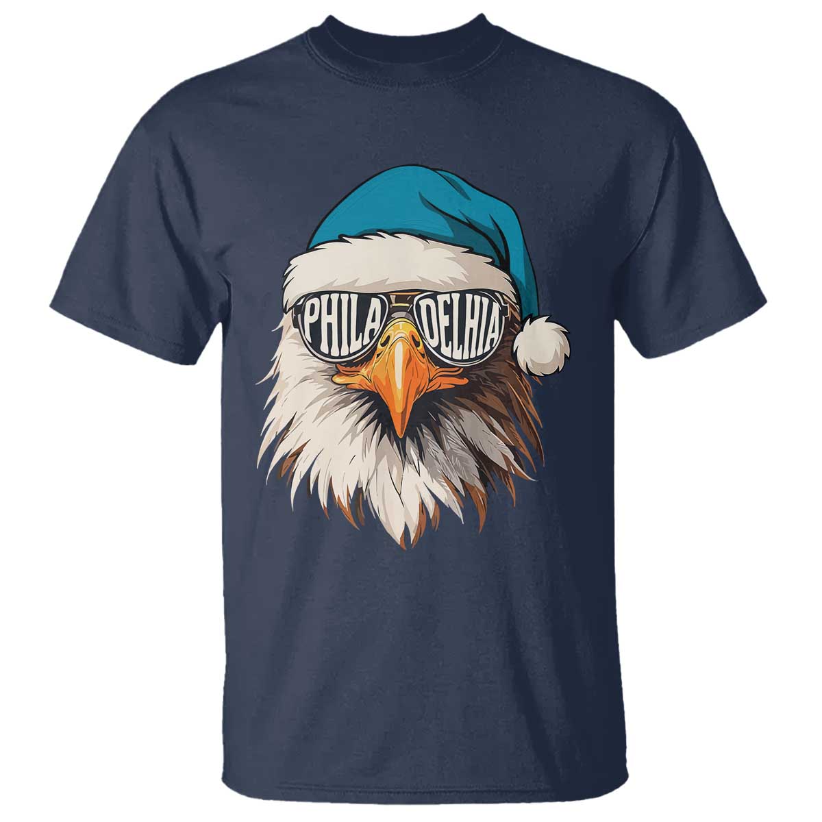 Christmas Philadelphia Fan T Shirt Santa Eagles Sport Philly Fan Game Day TS11 Navy Print Your Wear
