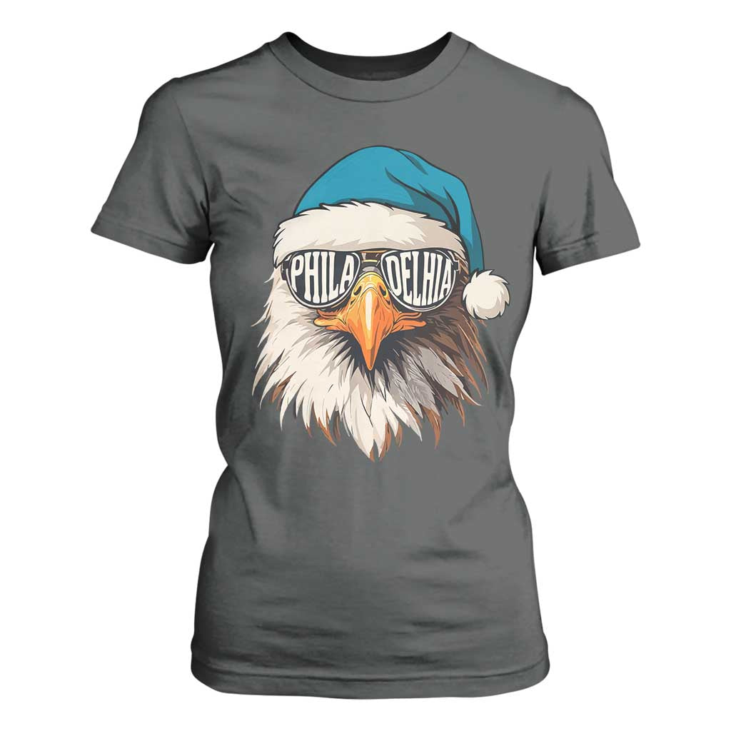 Christmas Philadelphia Fan T Shirt For Women Santa Eagles Sport Philly Fan Game Day TS11 Dark Heather Print Your Wear
