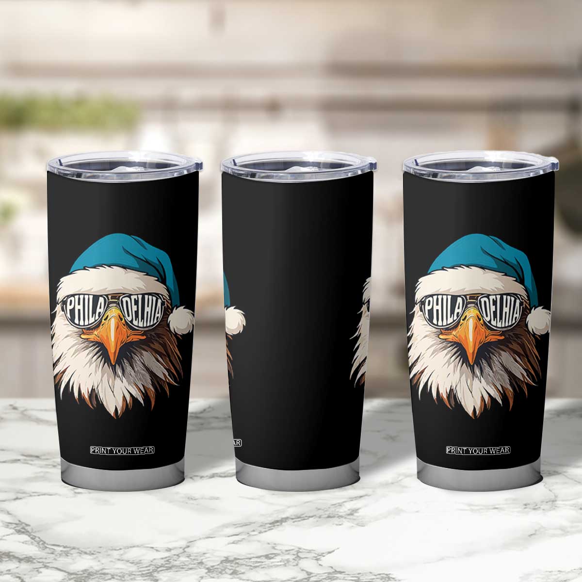 Christmas Football Lover Tumbler Cup Green Santa PFE Game Day TS11 Print Your Wear