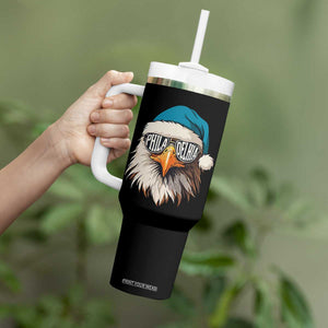 Christmas Football Lover Tumbler With Handle Green Santa PFE Game Day TS11 Print Your Wear