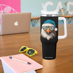 Christmas Football Lover Tumbler With Handle Green Santa PFE Game Day TS11 Print Your Wear