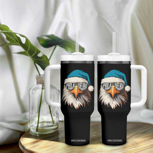 Christmas Football Lover Tumbler With Handle Green Santa PFE Game Day TS11 Print Your Wear