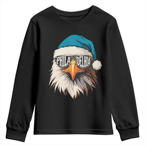 Christmas Football Lover Youth Sweatshirt Green Santa PFE Game Day TS11 Black Print Your Wear
