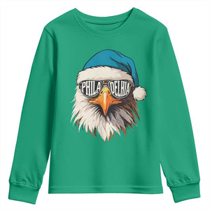 Christmas Football Lover Youth Sweatshirt Green Santa PFE Game Day TS11 Irish Green Print Your Wear