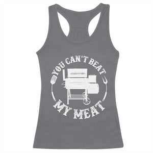 Funny You Can't Beat My Meat Racerback Tank Top Vintage Grilling BBQ Chef TS11 Charcoal Print Your Wear