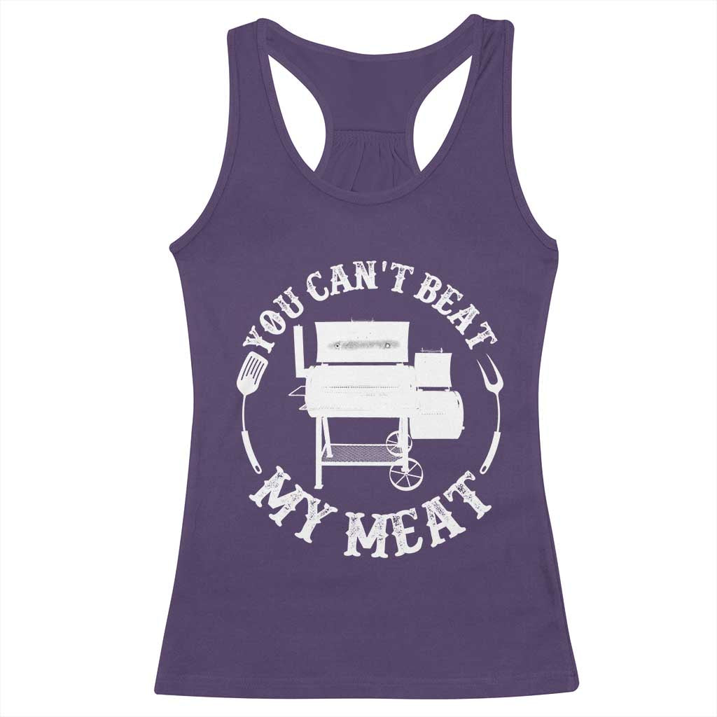 Funny You Can't Beat My Meat Racerback Tank Top Vintage Grilling BBQ Chef TS11 Purple Print Your Wear