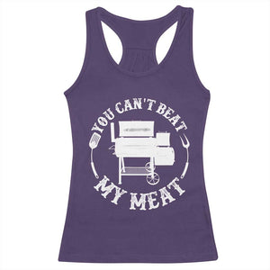 Funny You Can't Beat My Meat Racerback Tank Top Vintage Grilling BBQ Chef TS11 Purple Print Your Wear