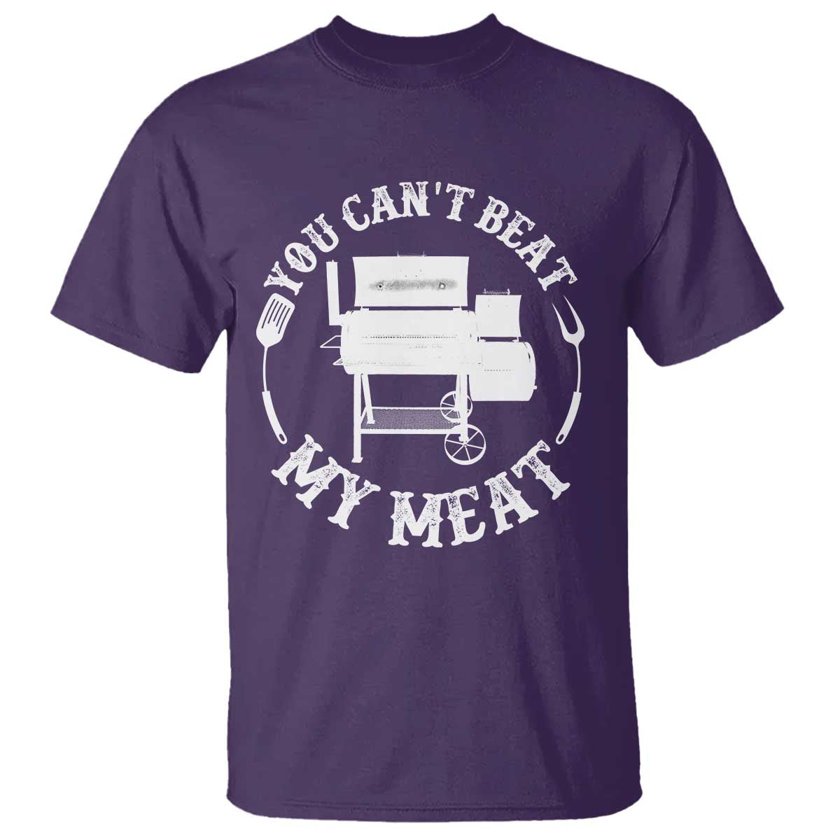 Funny You Can't Beat My Meat T Shirt Vintage Grilling BBQ Chef TS11 Purple Print Your Wear