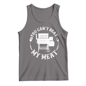 Funny You Can't Beat My Meat Tank Top Vintage Grilling BBQ Chef TS11 Deep Heather Print Your Wear