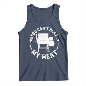 Funny You Can't Beat My Meat Tank Top Vintage Grilling BBQ Chef TS11 Navy Print Your Wear