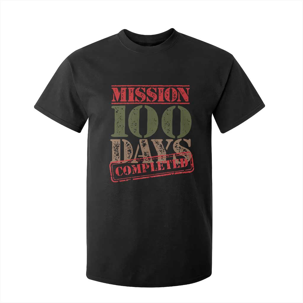 Funny 100th Day Of School Warrior T Shirt For Kid Mission 100 Days Completed Sealed TS11 Black Print Your Wear