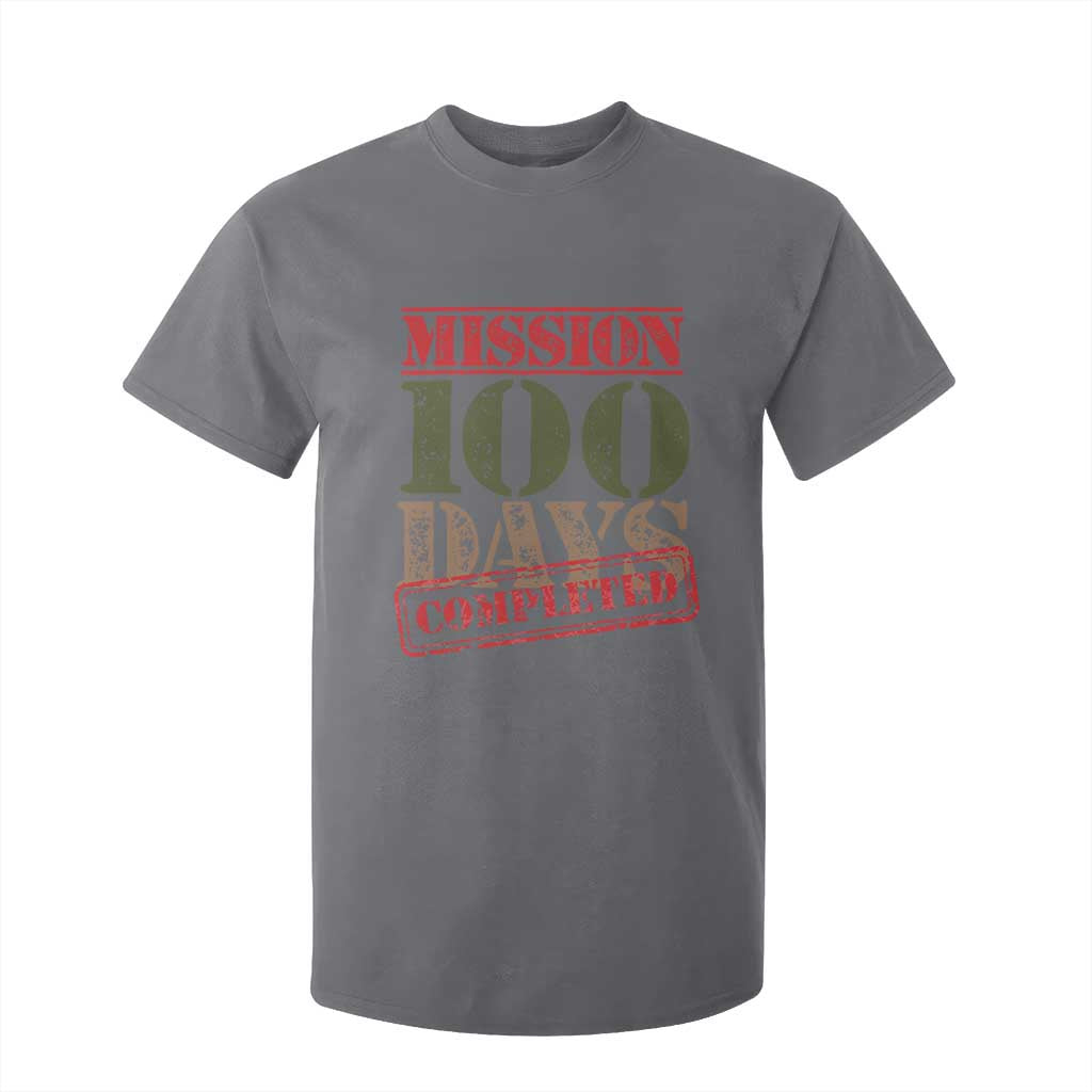 Funny 100th Day Of School Warrior T Shirt For Kid Mission 100 Days Completed Sealed TS11 Charcoal Print Your Wear
