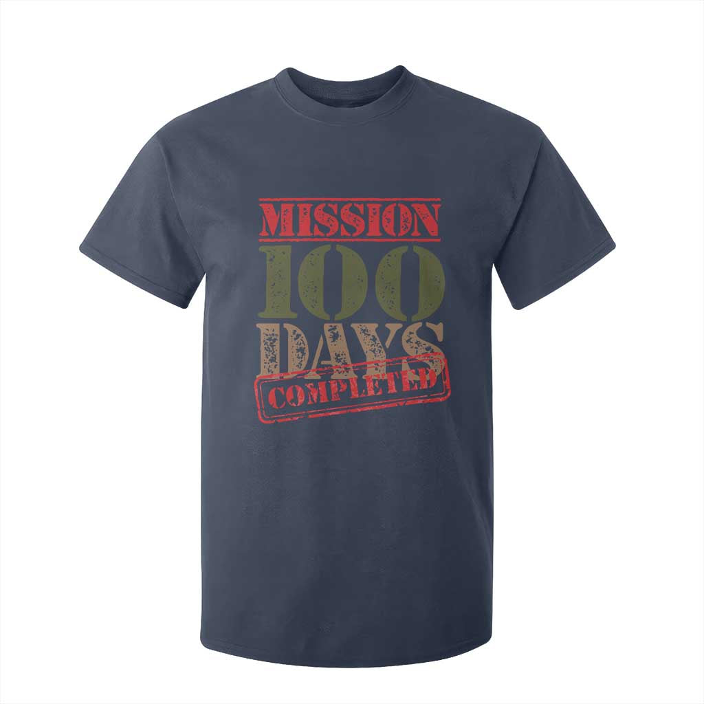 Funny 100th Day Of School Warrior T Shirt For Kid Mission 100 Days Completed Sealed TS11 Navy Print Your Wear