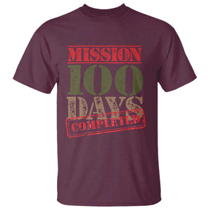Funny 100th Day Of School Warrior T Shirt Mission 100 Days Completed Sealed TS11 Maroon Print Your Wear