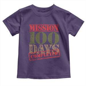 Funny 100th Day Of School Warrior Toddler T Shirt Mission 100 Days Completed Sealed TS11 Purple Print Your Wear