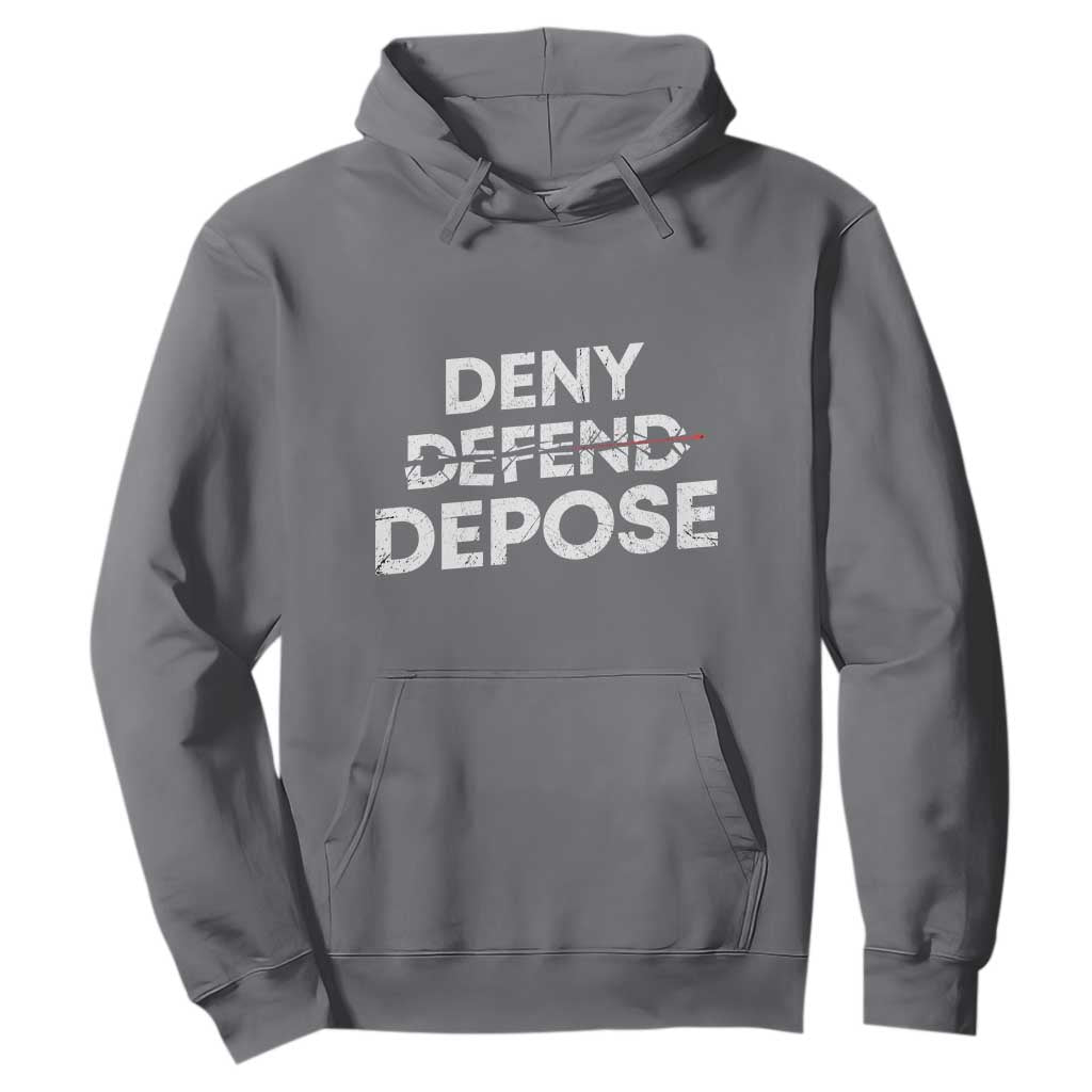 Deny Defend Depose Hoodie Vintage Shooting Breaks Bullet Through TS11 Charcoal Print Your Wear