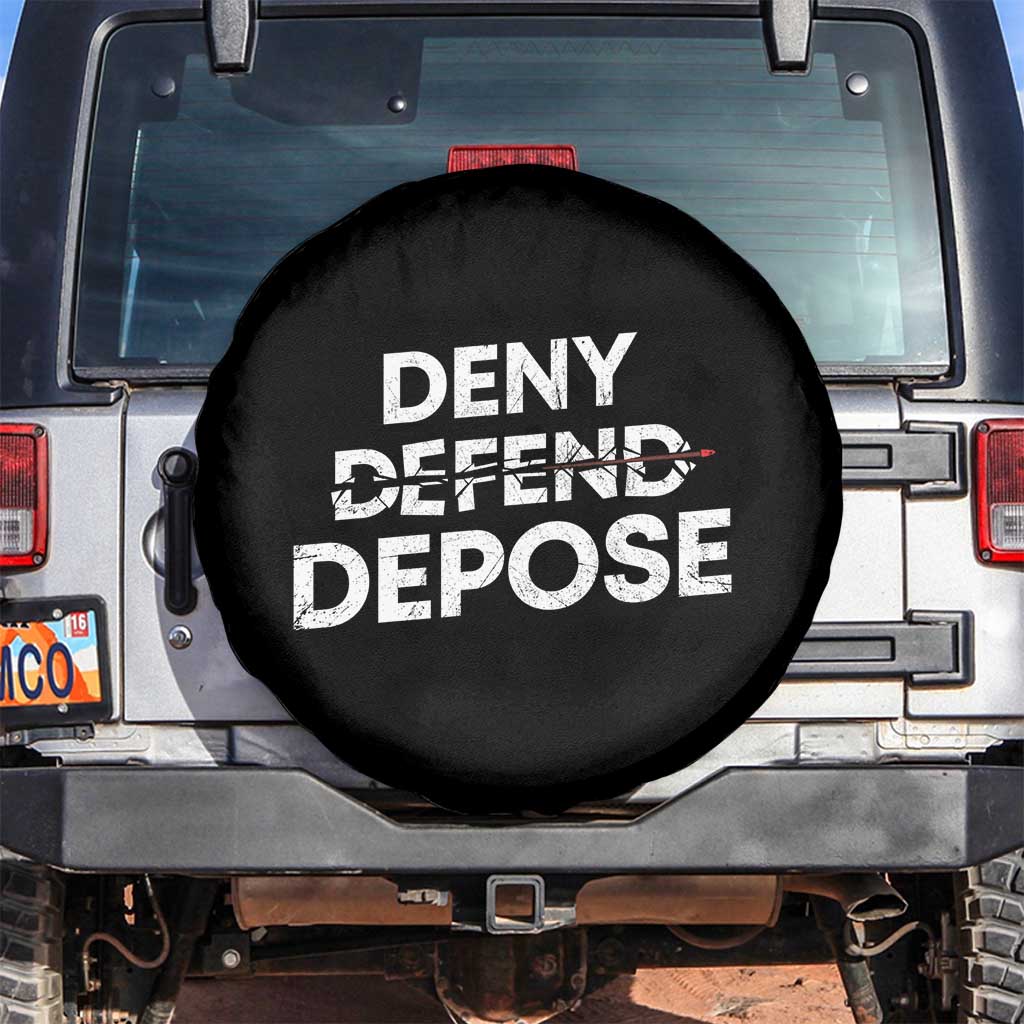 Deny Defend Depose Spare Tire Cover Vintage Shooting Breaks Bullet Through TS11 No hole Black Print Your Wear